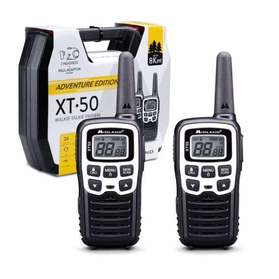 Obrázok pre Midland XT50 Adventure vysílačka 24 kanály/kanálů 446.00625 - 446.09375 MHz Černá, Šedá