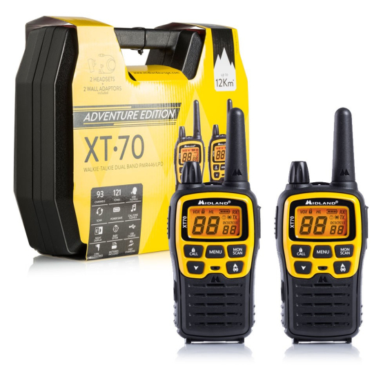 Obrázok pre Midland XT70 Adventure vysílačka 93 kanály/kanálů 433.075 - 446.09375 MHz Černá, Žlutá