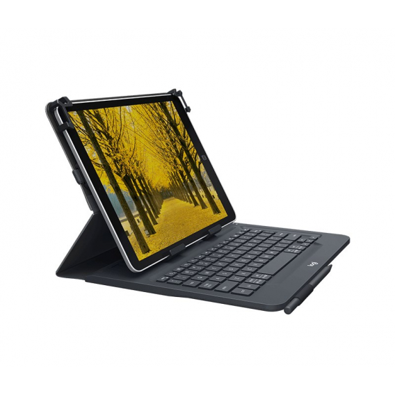 Obrázok pre Logitech Universal Folio with integrated keyboard for 9-10 inch tablets QWERTZ Německý Bluetooth Černá