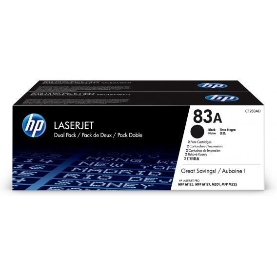 Obrázok pre HP 83A Dvojbalení černé originální tonerové kazety LaserJet