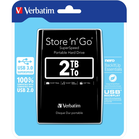 Obrázok pre Verbatim Store 'n' Go externí pevný disk 2048 GB Černá