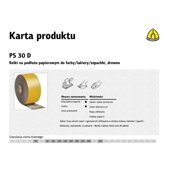 Obrázok pre K.PAPER ROLL 115mm PS30D P 60 (50mb) | Sourcing