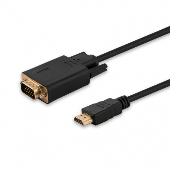 Obrázok pre Savio CL-103 adaptér k video kabelům 1,8 m HDMI Typ A (standardní) VGA (D-Sub) Černá