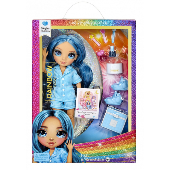 Obrázok pre Rainbow High Junior High PJ Party Fashion Doll- Skyler (Blue)