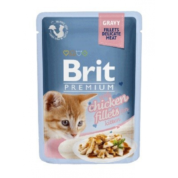 Obrázok pre BRIT Premium Kitten Chicken fillets - mokré krmivo pro kočky - 85g