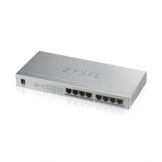 Obrázok pre Zyxel GS1008HP Nespravované Gigabit Ethernet (10/100/1000) Podpora napájení po Ethernetu (PoE) Šedá