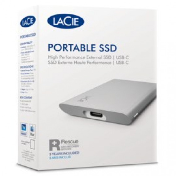 Obrázok pre LaCie STKS1000400 externí SSD disk Technologie Thunderbolt 1 TB USB typu C 3.2 Gen 2 (3.1 Gen 2) Stříbrná