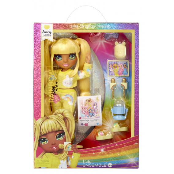 Obrázok pre Rainbow High Junior High PJ Party Fashion Doll- Sunny (Yellow)