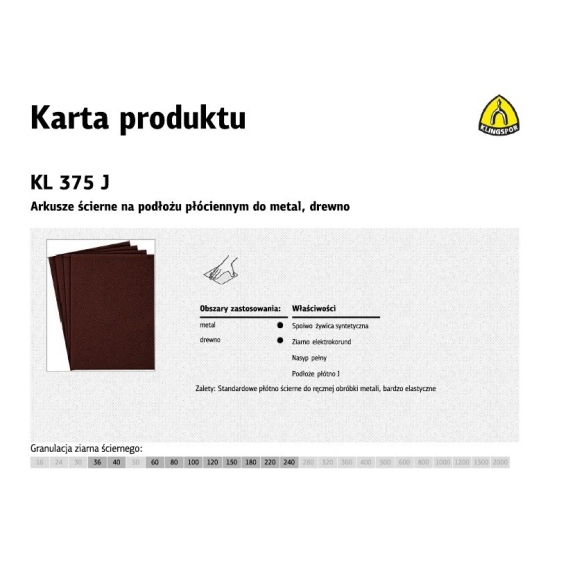 Obrázok pre K.CANVAS ARK. P 220 KL375J /50pcs.