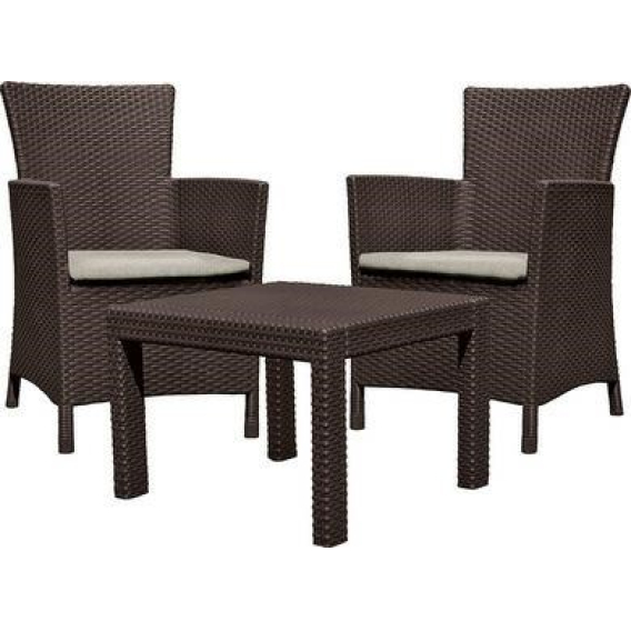 Obrázok pre KETER GARDEN FURNITURE SET ROSARIO BROWN 2 ARMCHAIRS+TABLE New