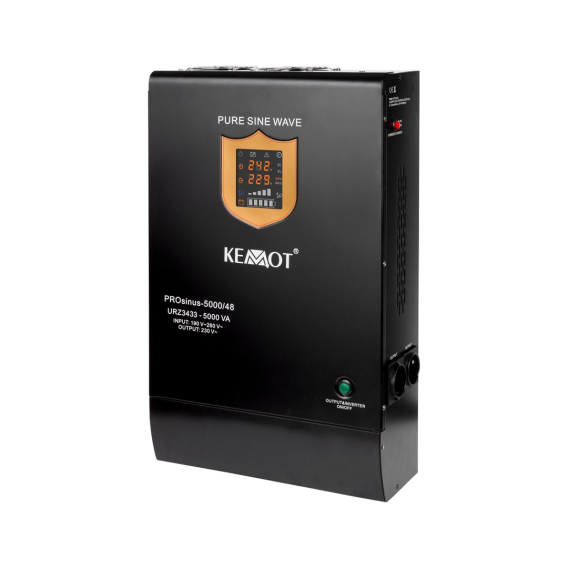 Obrázok pre Uninterruptible power supply KEMOT PROsinus-5000/48 converter with pure sine wave and charging function 48V 230V 5000VA/3500W - wall-mounted