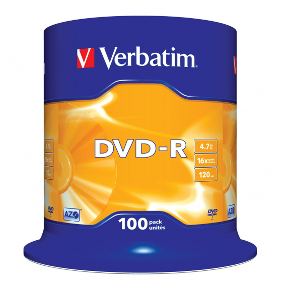 Obrázok pre Verbatim DVD-R Matt Silver 4,7 GB 100 kusů