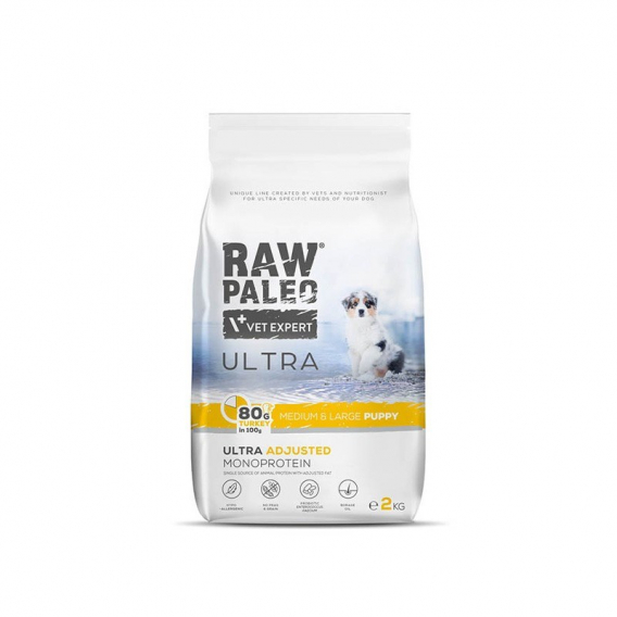 Obrázok pre RAW PALEO Ultra Medium&Large Puppy Turkey - suché krmivo pro štěňata - 2 kg