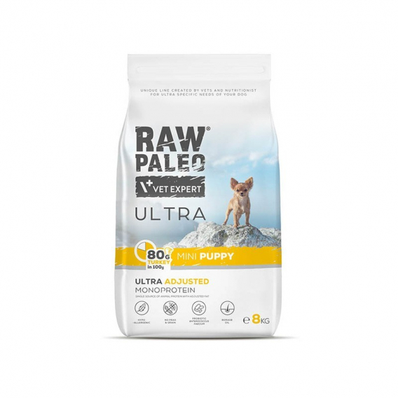 Obrázok pre RAW PALEO Ultra Mini Puppy Turkey - suché krmivo pro štěňata - 8 kg