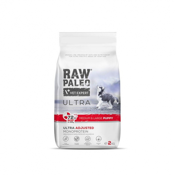 Obrázok pre RAW PALEO Ultra Medium&Large Puppy Beef - suché krmivo pro štěňata - 2 kg