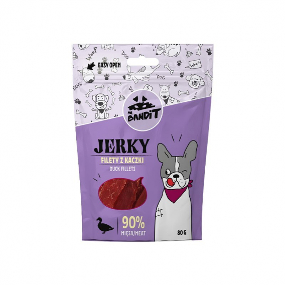 Obrázok pre PAN. BANDIT JERKY Kachní filety - pochoutka pro psy - 80 g