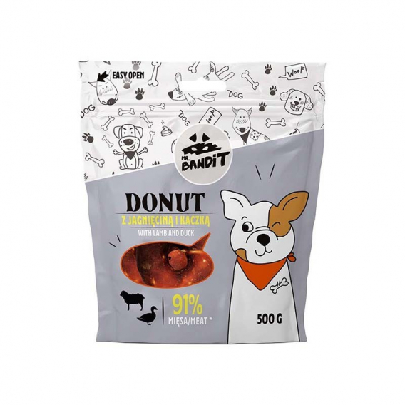 Obrázok pre PAN. BANDIT DONUT Jehněčí a kachní - pochoutka pro psy - 500 g