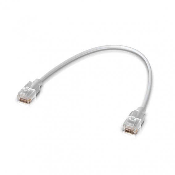 Obrázok pre Ubiquiti UACC-Cable-Patch-EL-0.15M-W síťový kabel Průsvitné, Bílá 0,15 m Cat6