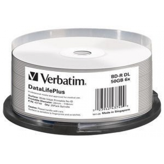 Obrázok pre Verbatim DataLifePlus BD-R 50 GB 25 kusů