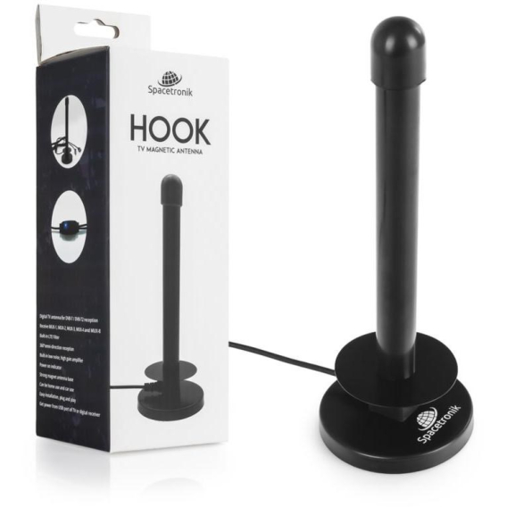 Obrázok pre DVB-T2 Magnetic Antenna Spacetronik Hook TV USB 30dB Double Power