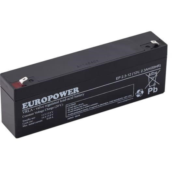 Obrázok pre EUROPOWER EP Series AGM Battery 12V 2.3Ah (Service Life 6-9 Years)