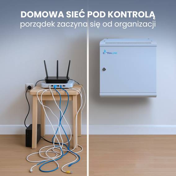 Obrázok pre Extralink Racková skříň 9U 600x450 ASP Šedá montovaná na zdi, plné plechové dveře