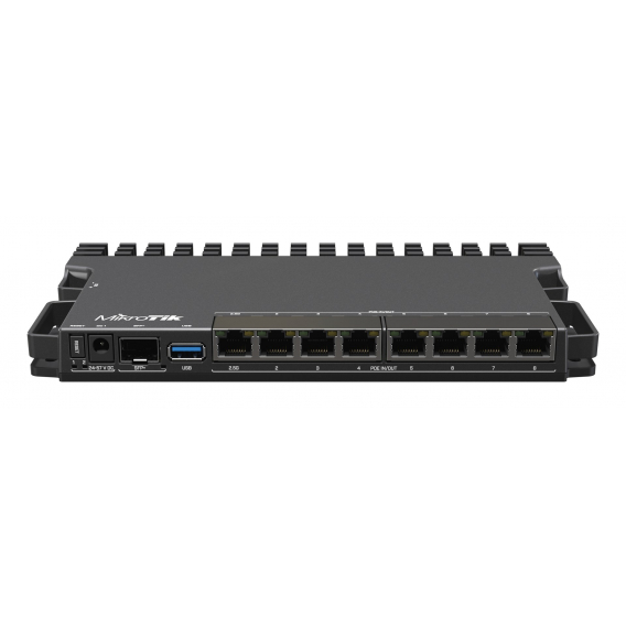 Obrázok pre Mikrotik RB5009UPR+S+IN router zapojený do sítě 2.5 Gigabit Ethernet, Gigabit Ethernet Černá