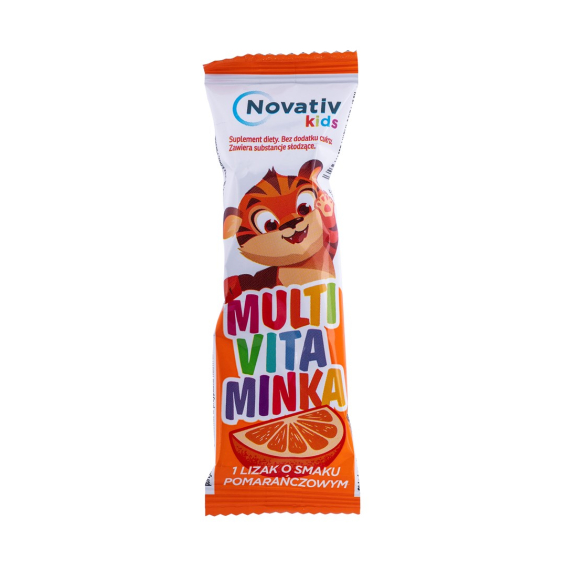 Obrázok pre Novativ kids Multivitamínová lízátka, 30 ks ( příchuť pomeranč)