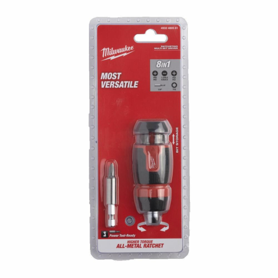 Obrázok pre MILWAUKEE UNIVERSAL RATCHET SCREWDRIVER 8in1...