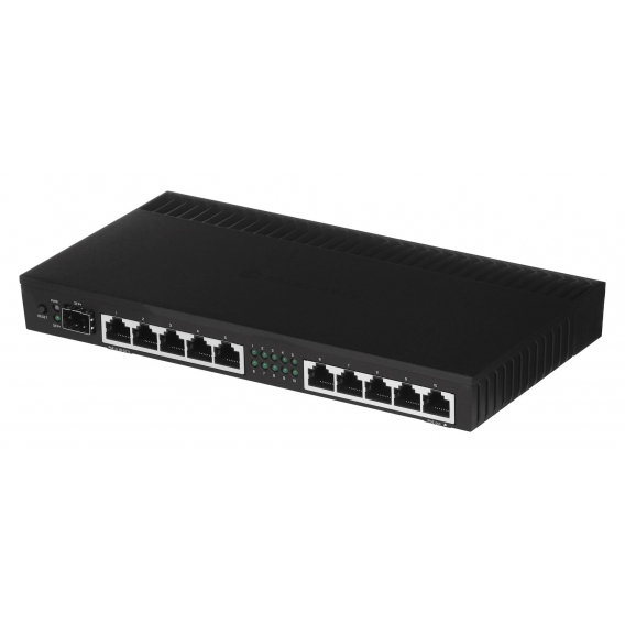 Obrázok pre Mikrotik RB4011IGS+RM router zapojený do sítě Gigabit Ethernet Černá