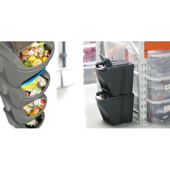 Obrázok pre KEDEN WASTE BIN SORTIBOX 25L SET 4 - STONE GREY WIDE