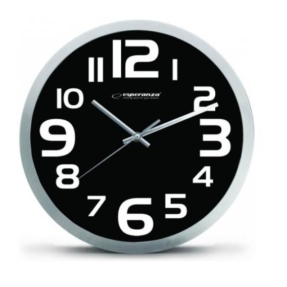 Obrázok pre Esperanza EHC013K Wall Clock - Zurich - Black Hodiny Oválný Černá, Bílá