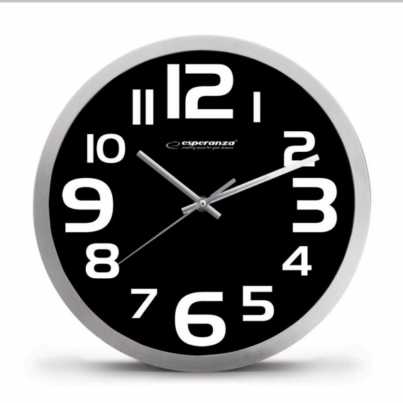 Obrázok pre Esperanza EHC013K Wall Clock - Zurich - Black Hodiny Oválný Černá, Bílá