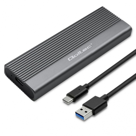 Obrázok pre Qoltec 52267 Kryt | Disk SSD M.2 | SATA | NGFF| USB-C | Super rychlost | 2TB | Šedá