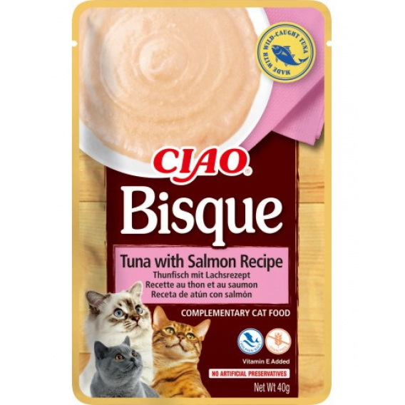 Obrázok pre INABA Ciao Bisque Tuna with Salmon - pamlsek pro kočky - 40g