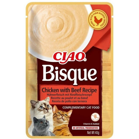 Obrázok pre INABA Ciao Bisque Chicken with beef - pamlsek pro kočky - 40g