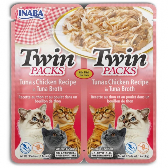 Obrázok pre INABA CAT Twin tuňák s kuřecím v bujónu – pochoutka pro kočky – 2x40g