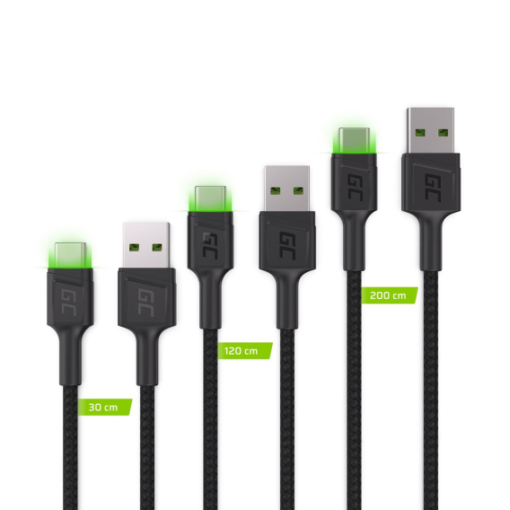 Obrázok pre Green Cell KABGCSET01 USB kabel 2 m USB A USB C Černá