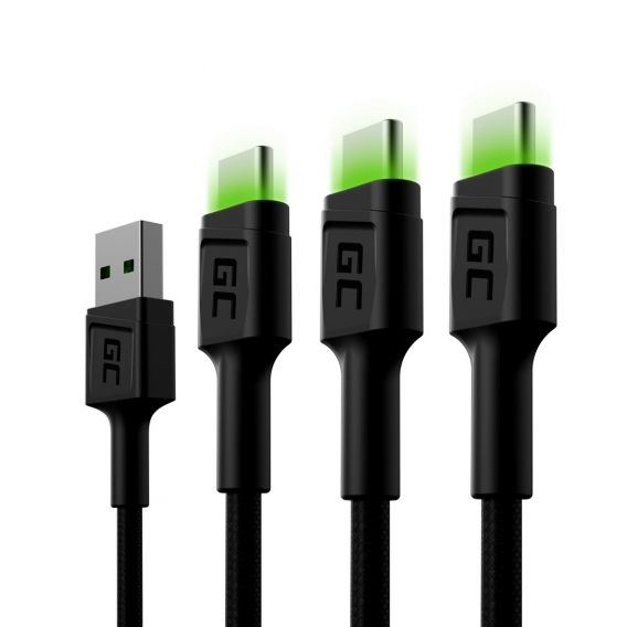 Obrázok pre Green Cell KABGCSET02 USB kabel 1,2 m USB A USB C Černá