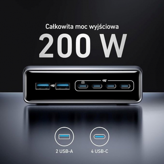 Obrázok pre Víceportová nabíječka Anker Prime GaN 2x USB-A 4x USB-C PD 200W Černá