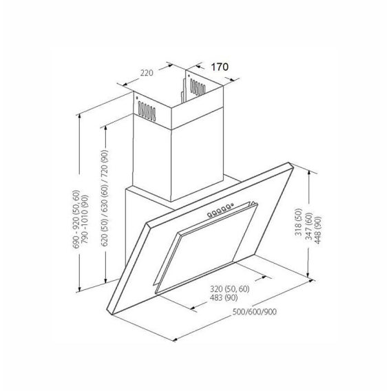 Obrázok pre AKPO WK-4 NERO 2.0 60 White T300 Linear LED/Controller Hood