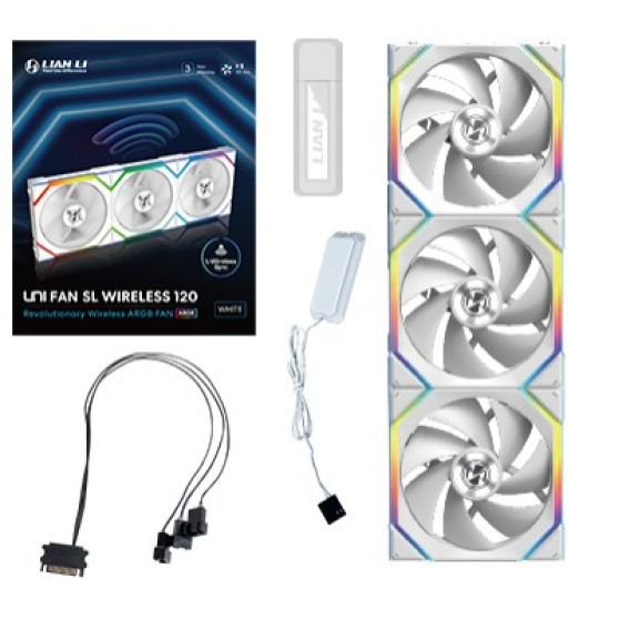 Obrázok pre Lian Li UNI FAN SL Wireless 120 Počítačová skříň Ventilátor 12 cm Bílá 3 kusů