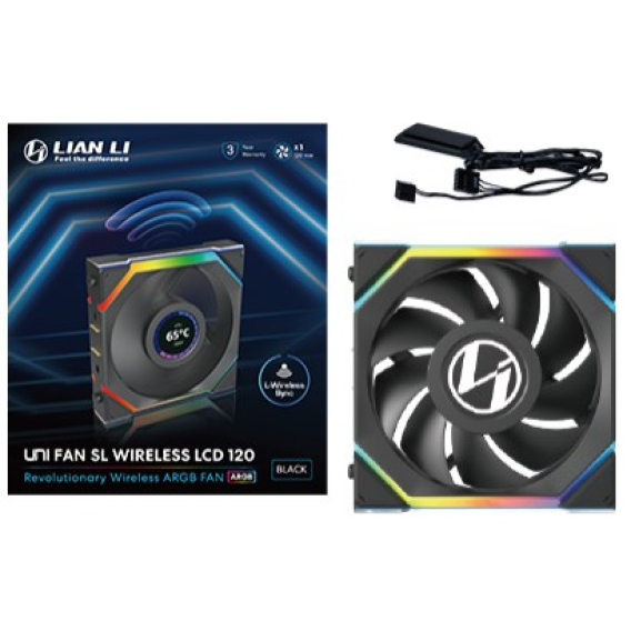 Obrázok pre Lian Li UNI FAN SL Wireless LCD 120 Počítačová skříň Ventilátor 12 cm Černá 1 kusů