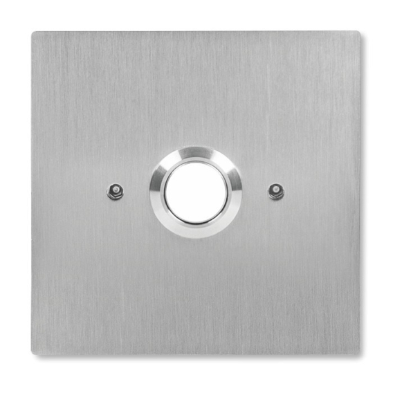 Obrázok pre ACO INS-OB-60 NO Button for Output, Illuminated, Flush-mounted, Stainless Steel, for O60 Electrical Box