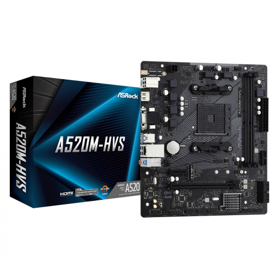 Obrázok pre Asrock A520M-HVS AMD A520 Socket AM4 Micro ATX