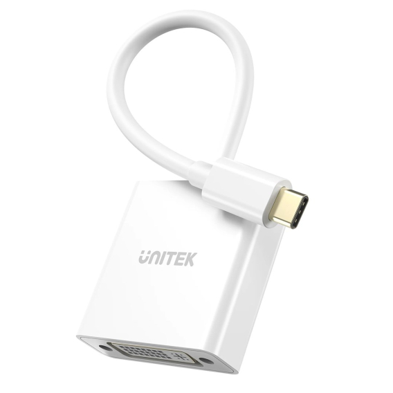 Obrázok pre UNITEK ADAPTÉR USB-C-DVI 1080P@60HZ,BÍLÝ,15CM M/F