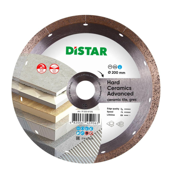 Obrázok pre DISTAR HARD CERAMICS ADVANCED DIAMOND BLADE 200 x 1.3 x 10 x 25.4