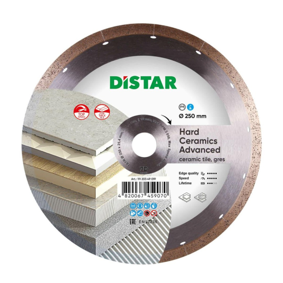 Obrázok pre DISTAR HARD CERAMICS ADVANCED DIAMOND BLADE 250 x 1.5 x 10 x 25.4