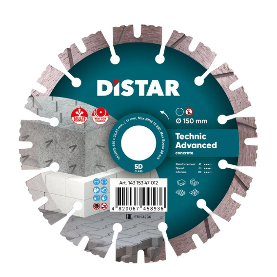 Obrázok pre DISTAR TECHNIC ADVANCED DIAMOND BLADE 150 x 2.3/1.5 x 11 x 22.23