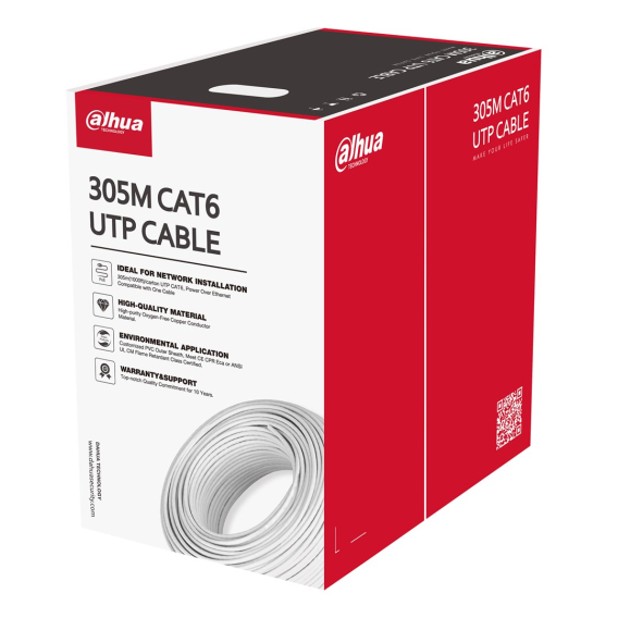 Obrázok pre Dahua Technology PFM920I-6UN-C-V2 síťový kabel Bílá 305 m Cat6 U/UTP (UTP)